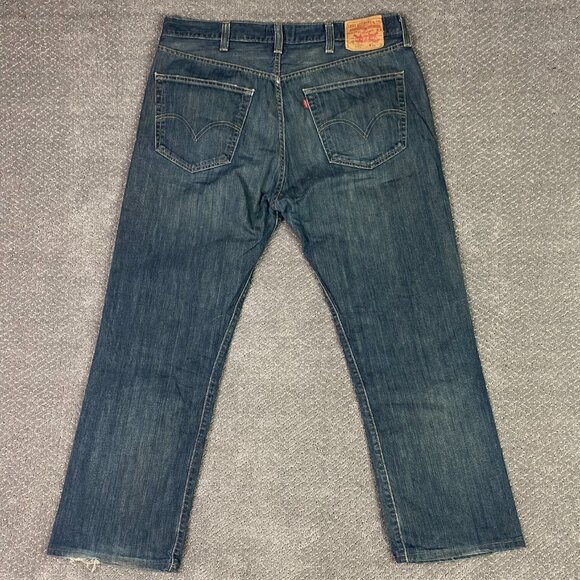 Levi's 501 Jeans Men's 38 x 32 Measures 37 x 29 Red Tab Button Fly Blue Cotton - Picture 4 of 16